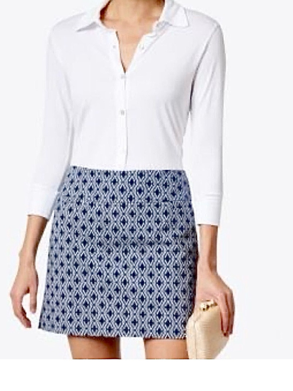 Elliott Lauren Blue Mosiac Print Skort - Size 10